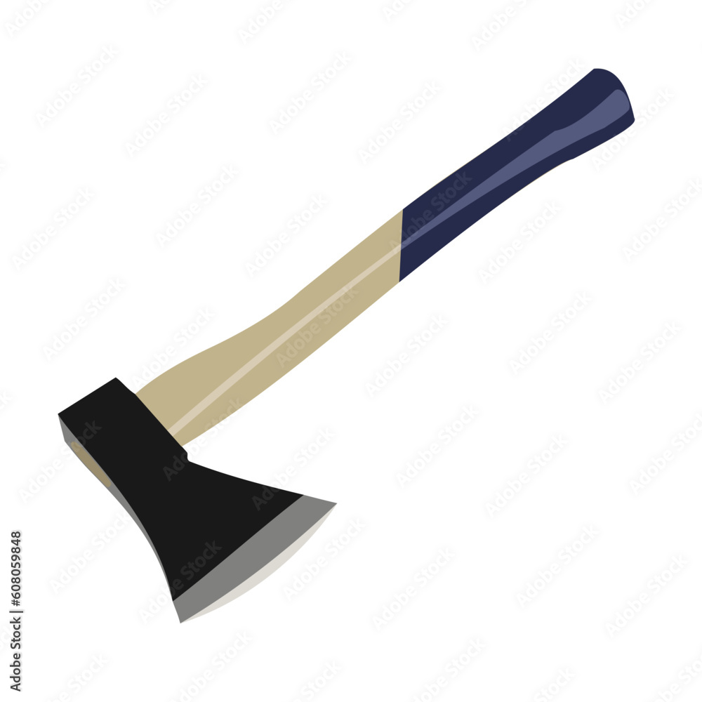 Vector illustration of axe is isolated on white background Vector illustration of axe is isolated on white background
