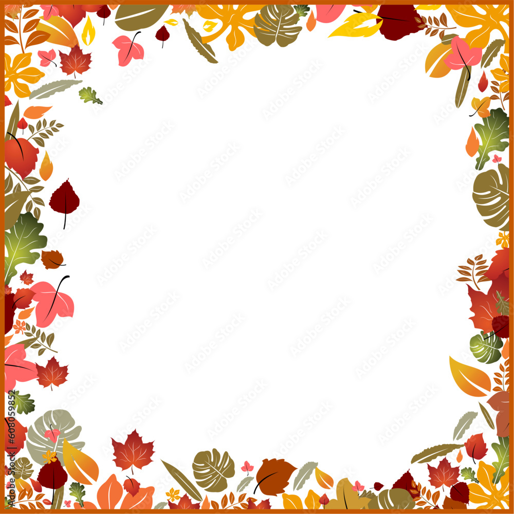 Background autumn frame, element for design, vector illustration Background autumn frame, element for design, vector illustration
