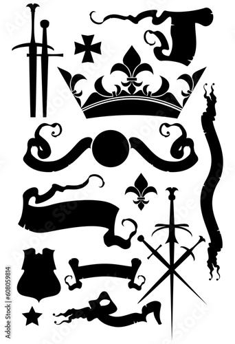 heraldic set  this  illustration may be useful  as designer work