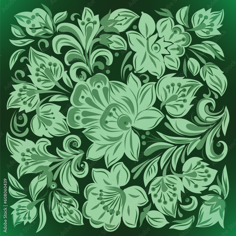 abstract background with green floral ornament abstract background with green floral ornament