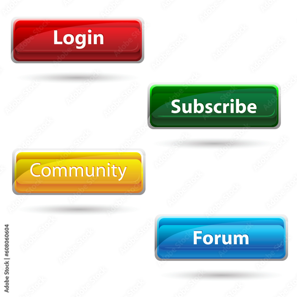 illustration of website buttons on white background illustration of website buttons on white background