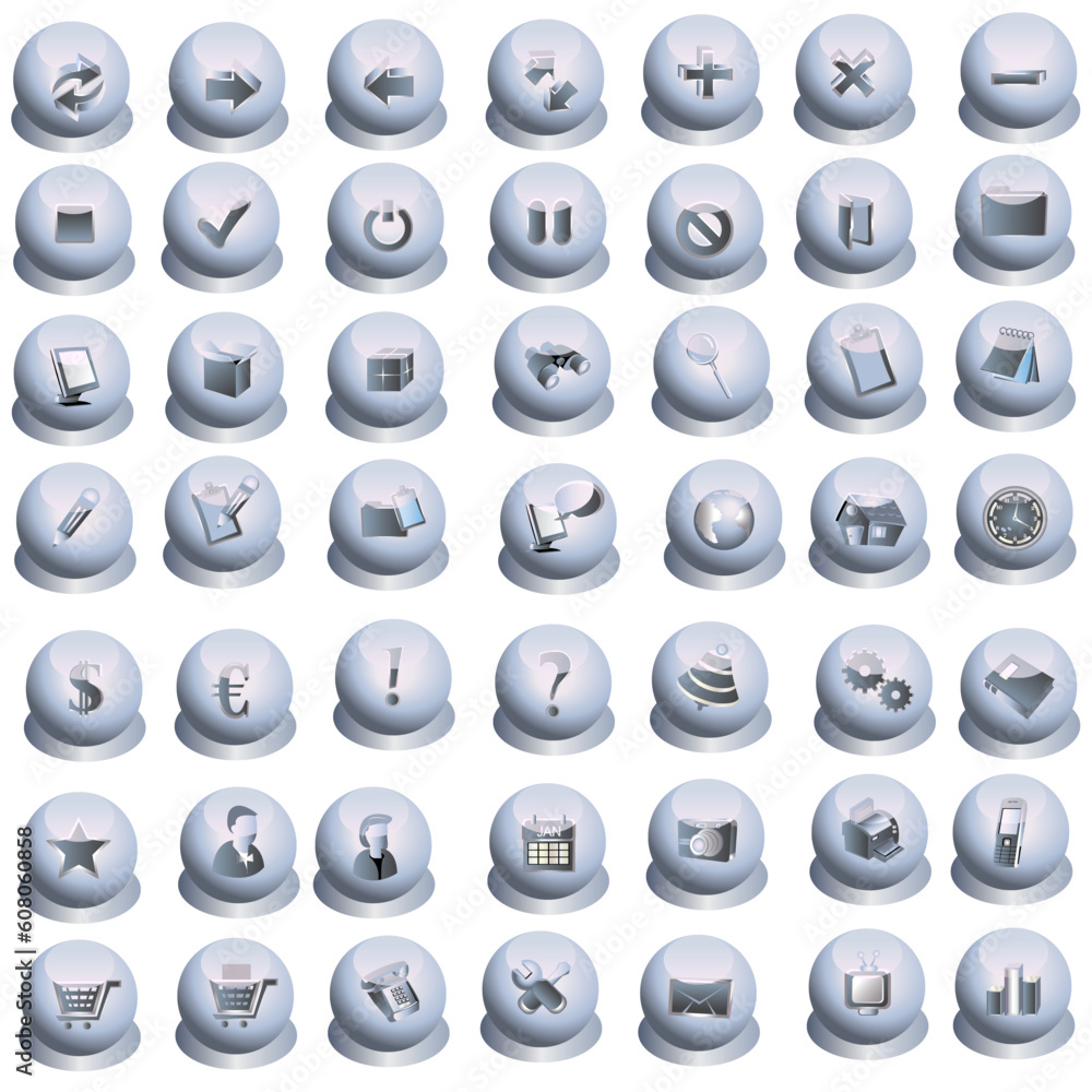 Collection of grey interface vector icons ready for your use. Collection of grey interface vector icons ready for your use.