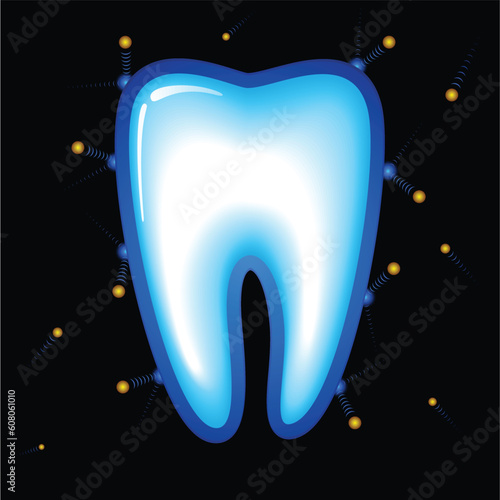 Tooth Protection. Vector illustration on black background