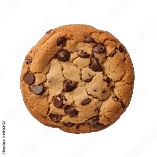 chocolate chip cookie isolated on a transparent background