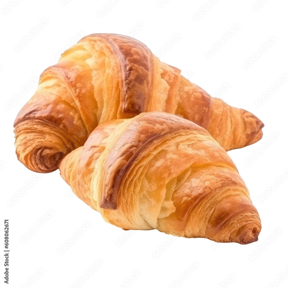 croissants isolated on a transparent background