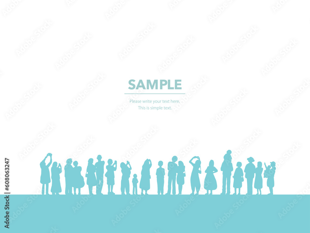 見つめる人々の後ろ姿-背景素材 Stock Vector | Adobe Stock