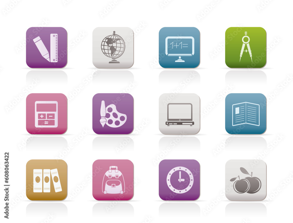 School and education icons - vector icon set School and education icons - vector icon set