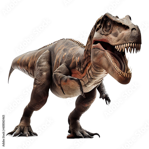 tyrannosaurus rex dinosaur On white background with clipping path. generative AI © Picture for You