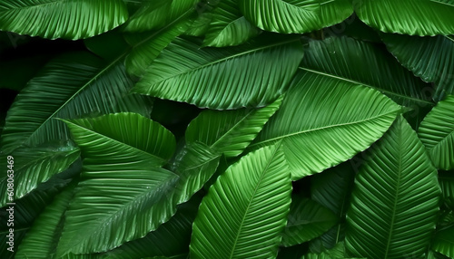 foliage background  green and fresh pattern  generative ai
