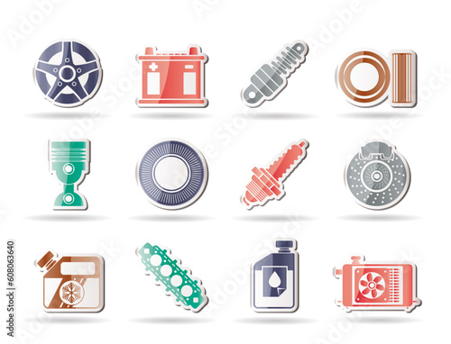 Car Parts and Services icons - Vector Icon Set 5