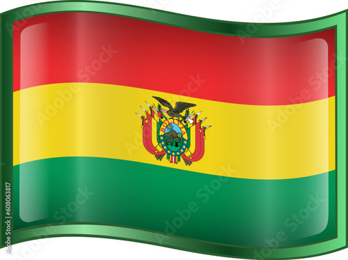 Bolivia Flag Icon, isolated on white background. photo