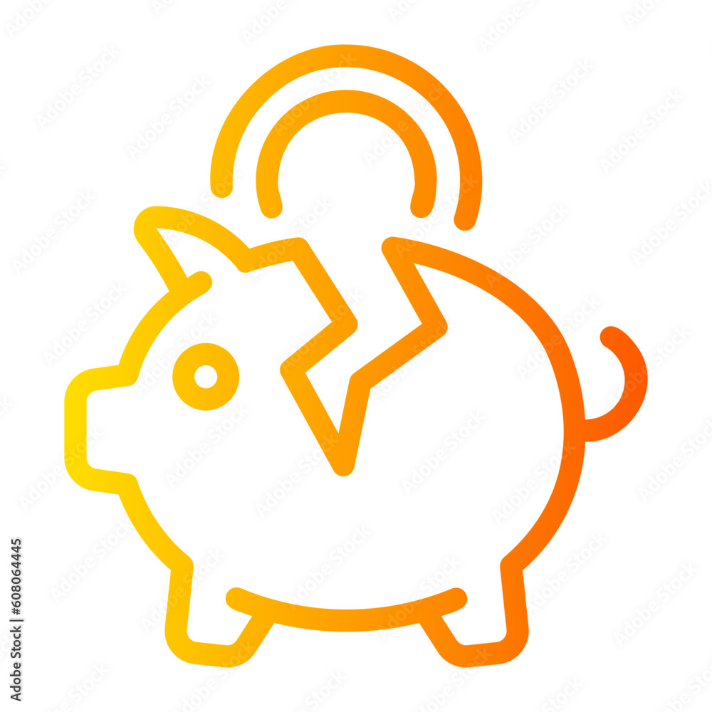 piggy bank Line Gradient Icon piggy bank Line Gradient Icon