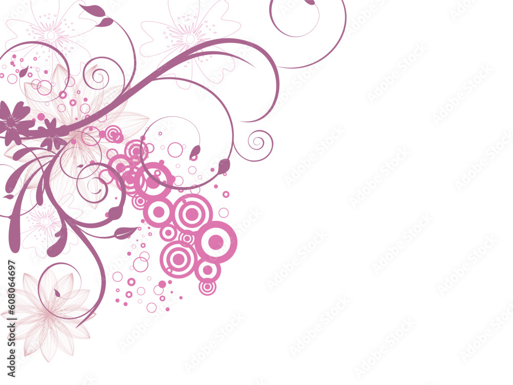 vector eps10 illustration of floral elements and circles