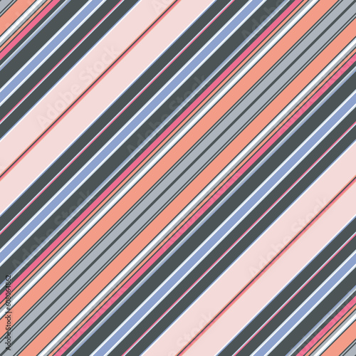 Seamless grey-blue-pink pastel pattern with diagonal stripes (vector)