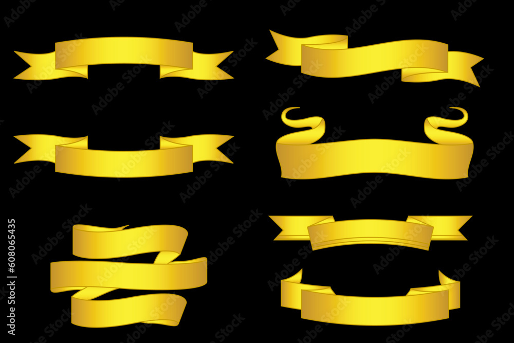 Golden Graphic Banners set Golden Graphic Banners set