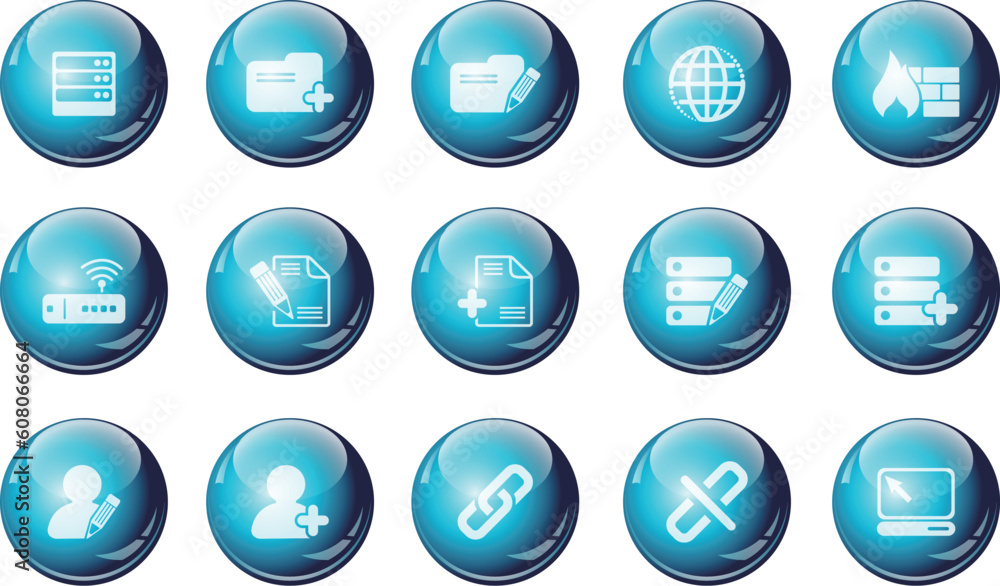 Database and Network icons cyan crystal Series Database and Network icons cyan crystal Series