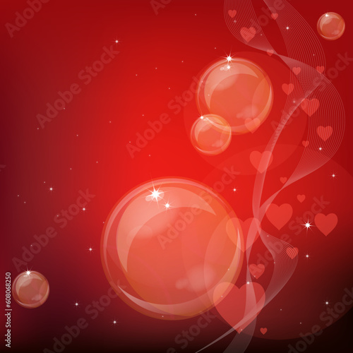 Red bubbles background. Illustration for your design.