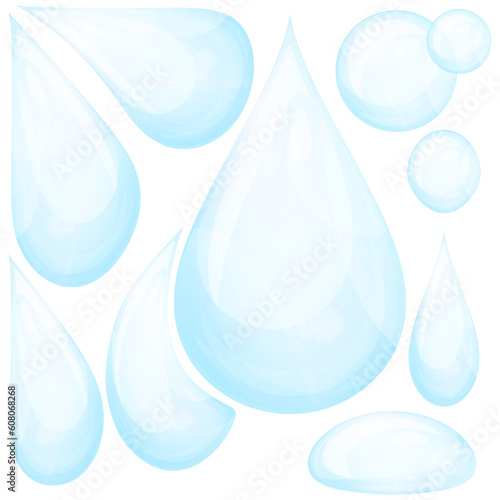 Set of water drops. Eps10. Illustration for your design.