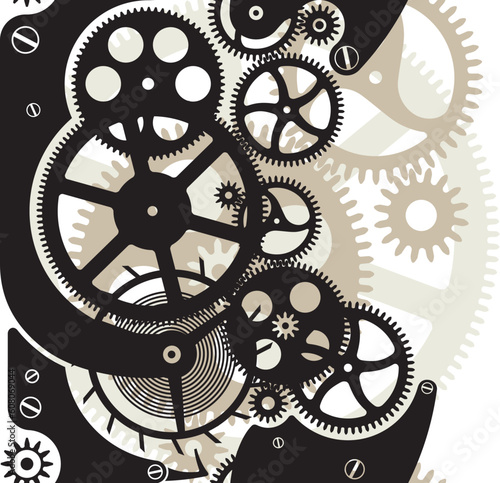 Cog wheels work. Vector pattern seamless by vertical.