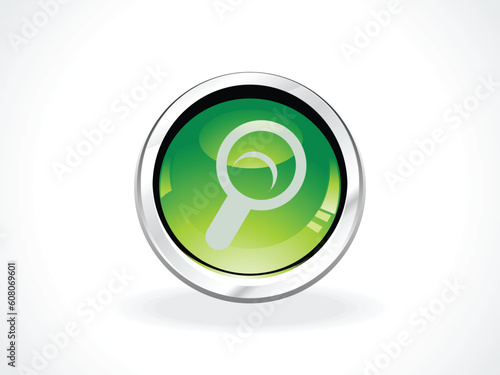 abstract searh icon in green button vector illustration photo