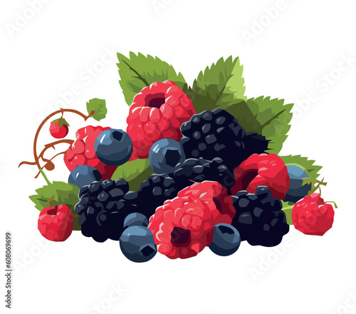 Fresh berry fruits in nature sweet