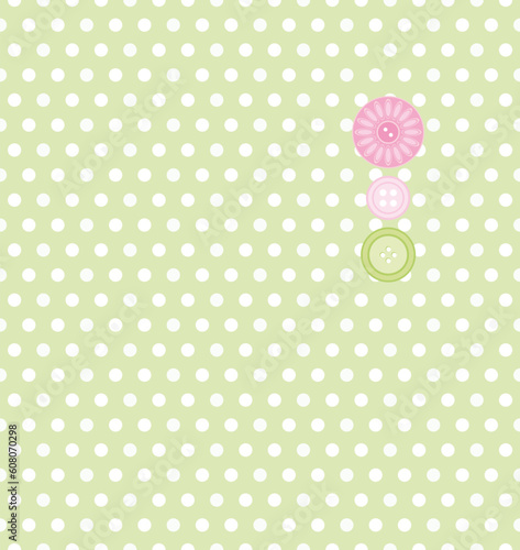 Seamless green background with white spots.