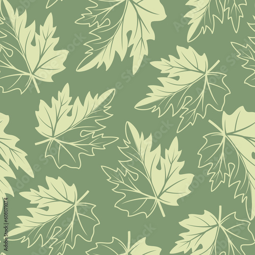 Seamless pattern from green leaves(can be repeated and scaled in any size)