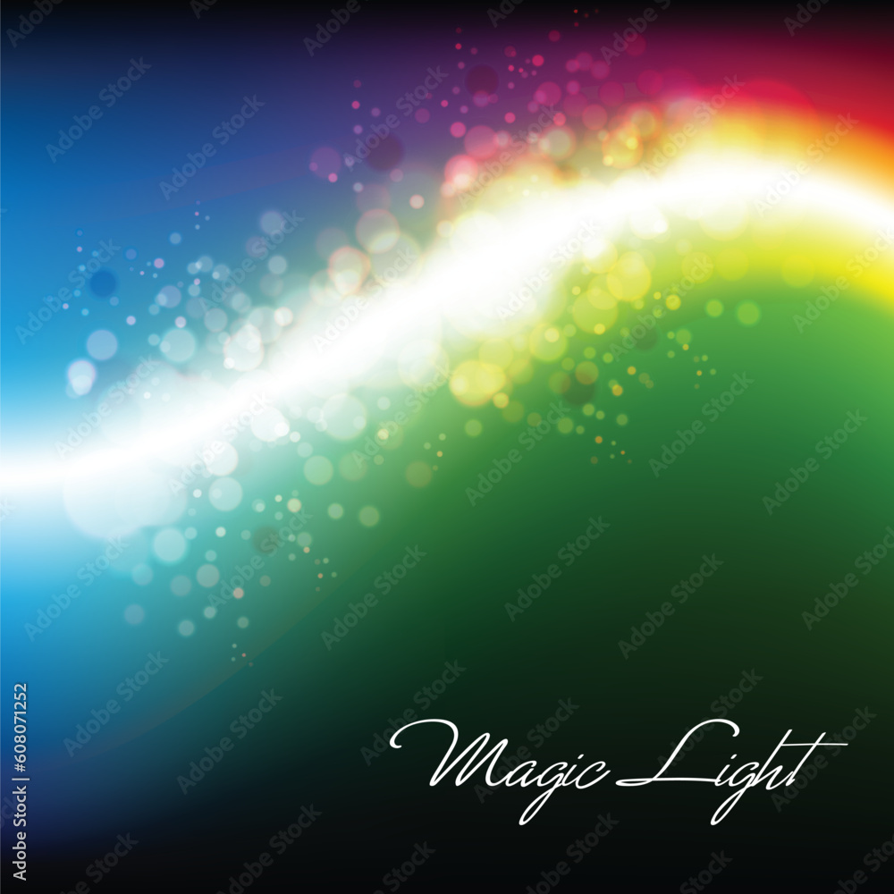 Obraz premium Magical Lights - Abstract Blue Vector Background Design - AI10 Compatible EPS Format