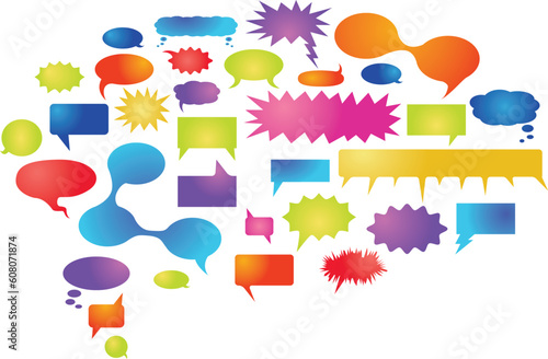 Lots of different speech bubbles that can be used in cartoon strips. Editable vector file.