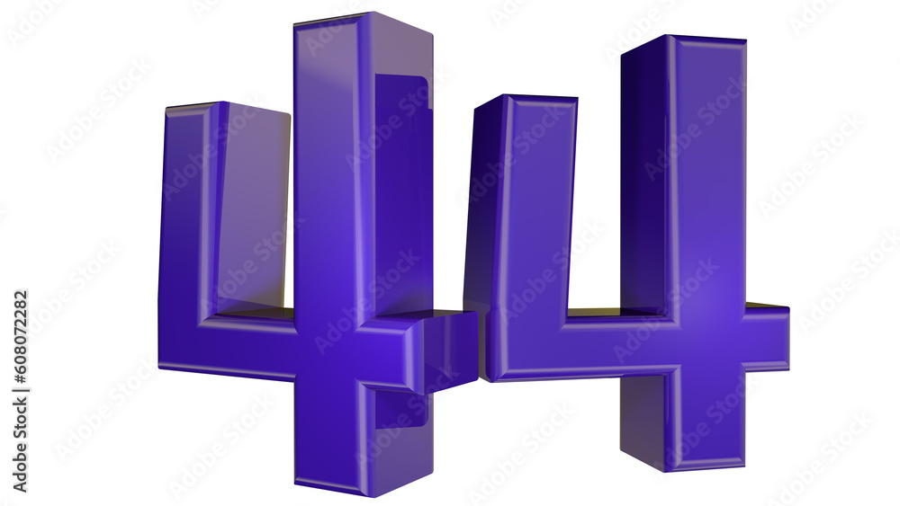 Fototapeta premium Purple 3d number 44