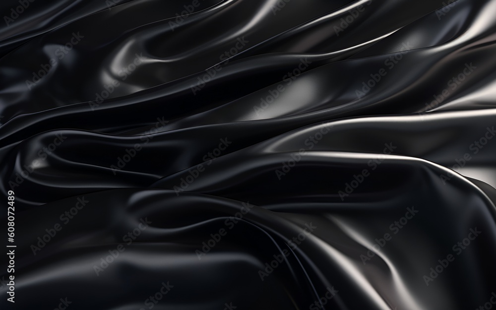 shiny black silk fabric background with serene fabric waves shiny black silk fabric background with serene fabric waves