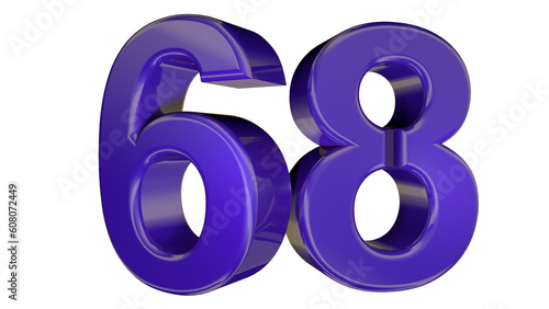 Purple 3d number 68 photo