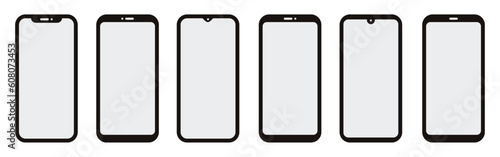 Mobile phone mockup vector illustration. Smartphone simple modern design