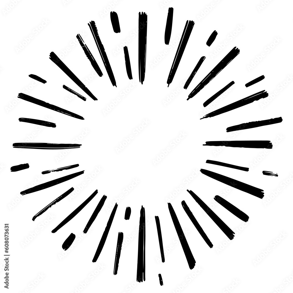 Obraz premium Doodle sketch style of Starburst hand drawn illustration. for concept design.