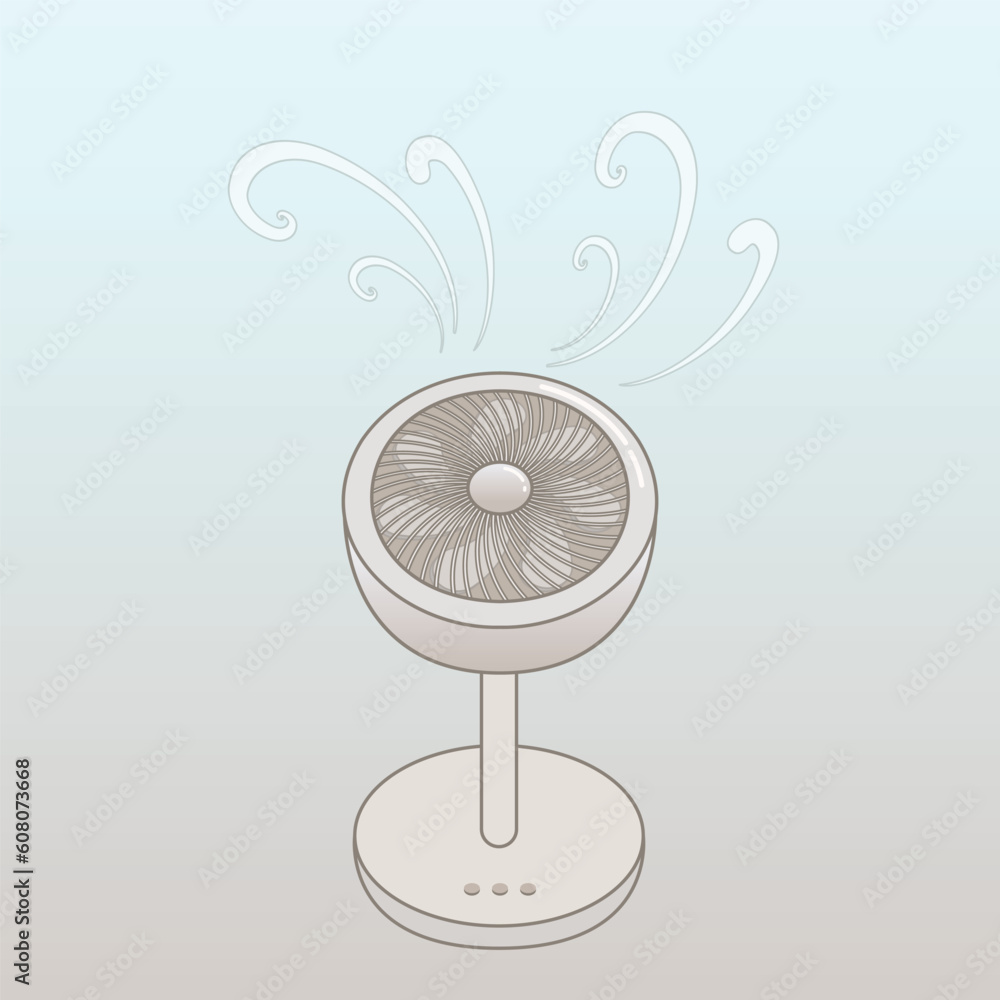 summer heat circulator electric fan illustration