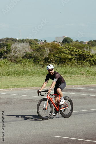 man riding a bike