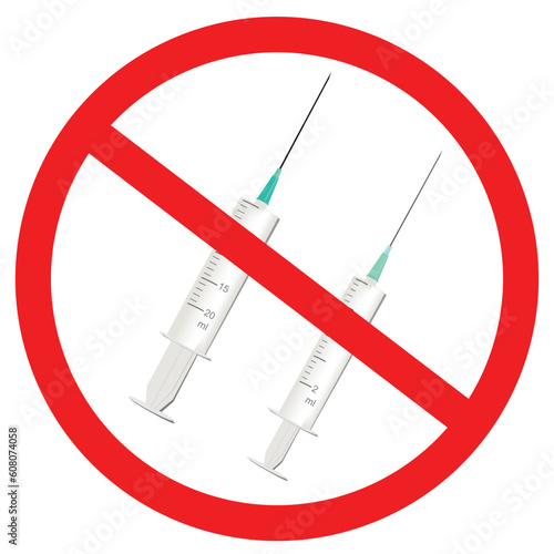 Vector illustration of sign stop drugs