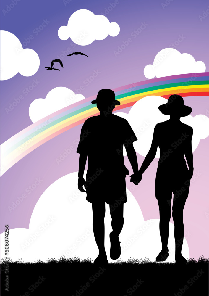 vector illustration of a couple in love vector illustration of a couple in love