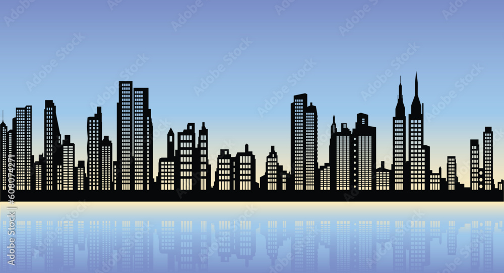 Fototapeta premium vector cityscape of new york