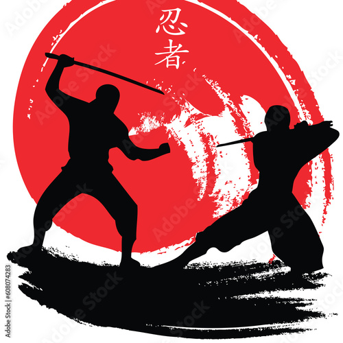 vector illustration of ninjas