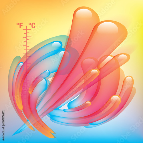Hot & Cold colors Temperature Splash. Vector Illustration