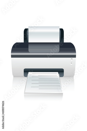 illustration of vector color printer device on isolated background