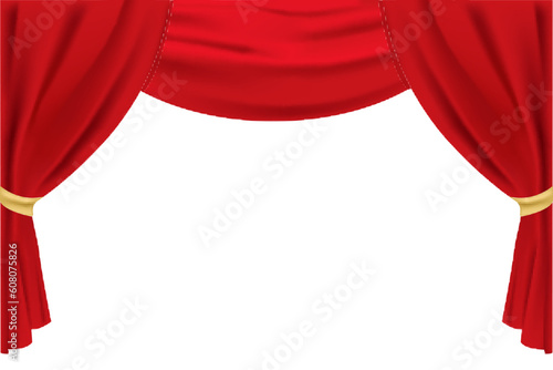 illustration of stage curtain on isolated background