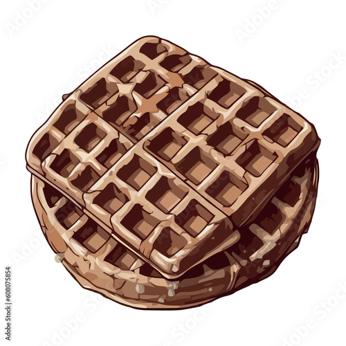 Sweet waffle meal with honey and chocolate