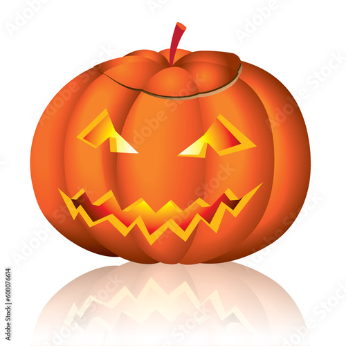 Jack-o-lantern halloween vector illustration on white background