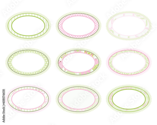 Set of elements for design. Pink and green Frames.