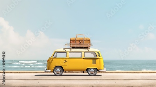 bus on the beach photo