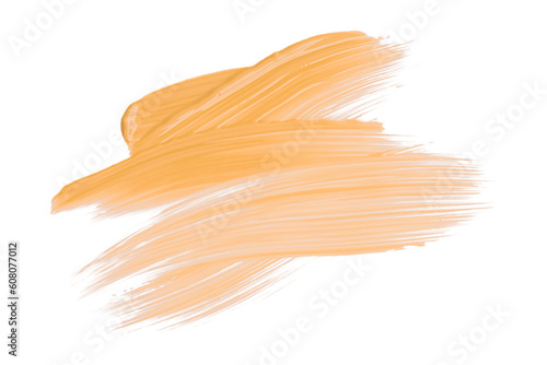 Shiny orange brush watercolor painting isolated on transparent background. watercolor png