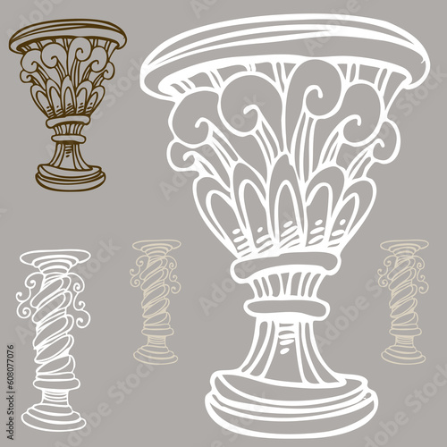 An image of a vase and urn set.