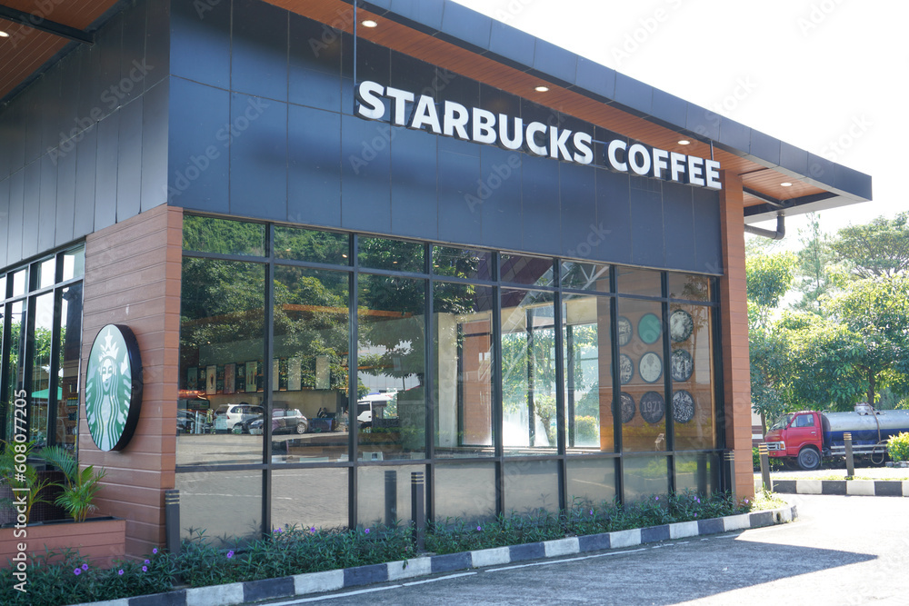 Semarang, Indonesia - May, 2023 : One of the Starbucks shop buildings ...